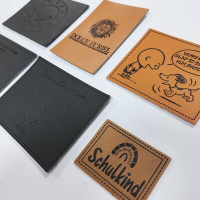 Wholesale Customize Embossed Leather Patch  PU Leather Patches Embossed Garment Labels