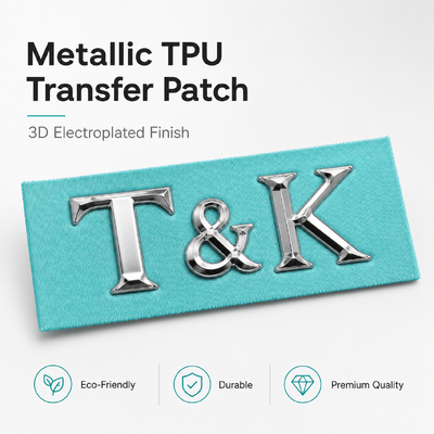 High Quality Custom 3D TPU Transfer Patches Waterproof Metal Badges Customizable Heat Transfer Label for Clothes Bags Shoes Use