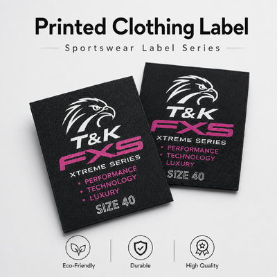 Eco Friendly Printing Technics Clothing Tags Labels For Sportswear