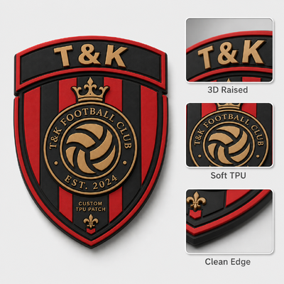 Custom 3D TPU Patch Heat Transfer Badge for Sportswear Brands