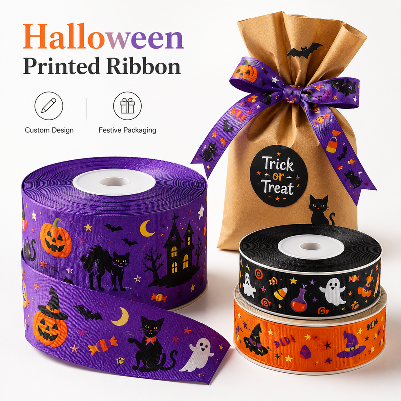 Customizable Printed Elastic Band - Breathable and Reusable Jacquard Webbing for Halloween Gifts and Crafts