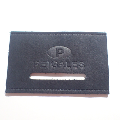 Schwarze Aufkleber-Logo Embossed Leather Patches For-Jeans/-kleidung