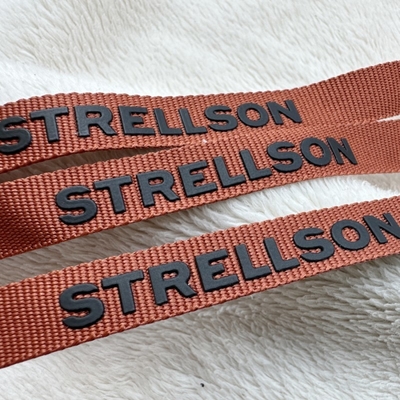 Gewebtes Etikettband Elastisches Band mit gedrucktem Silikonlogo