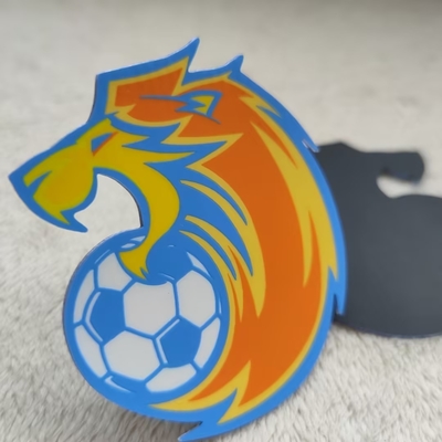 Custom Iron On 3D Fußball Logo Tatami mit Tatami Backing Logo Aufgesticktes Bekleidungsmerkmal